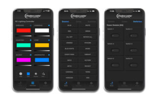 Shadow-Caster Smartphone App Lighting Control screens